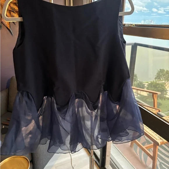 NWT Gaiofatto designer Navy Blue Sleeveless Top - Picture 1 of 5
